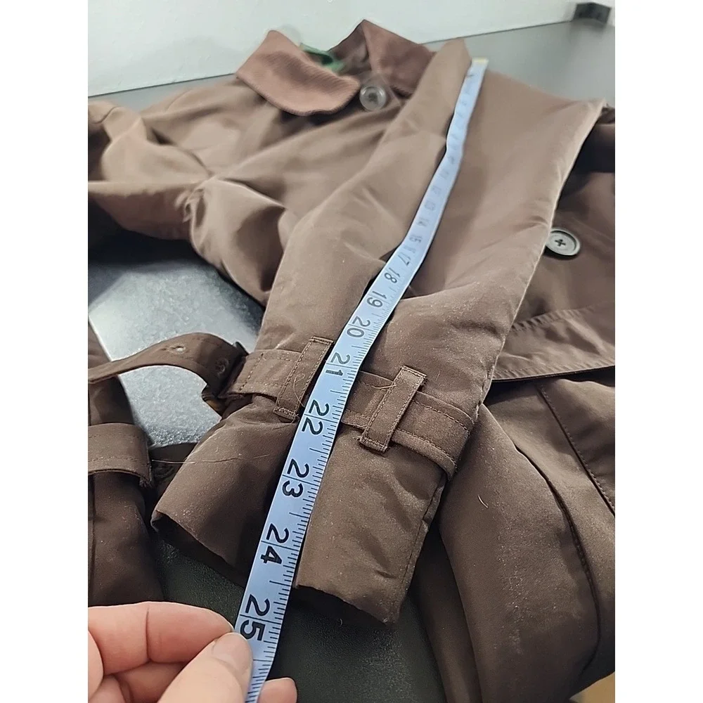 Lauren Ralph Lauren LRL Utility Jacket Coat M Full Button Corduroy Belted Lined - Picture 7 of 8